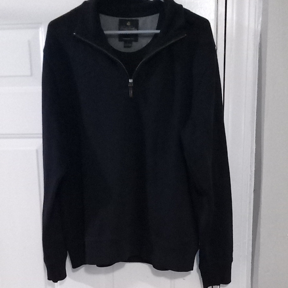 Brooks Brothers Men's Dark Blue Quarter Zip-Up Sweater 100% Cotton